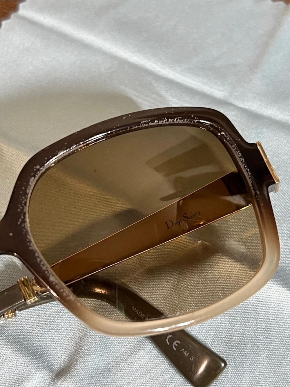 Dior Black Sunglasses with Gold Temples